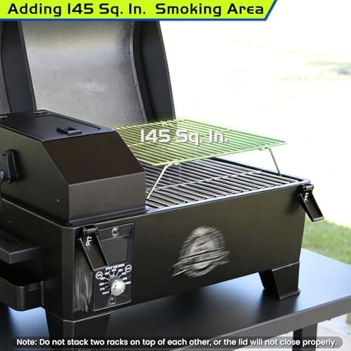 Smoking Rack for Pit Boss 150 Grill Beef Jerky Second Rack Portable Pellet Smoker Grates for Traeger Ranger Scout Portable Tabletop Replacement Parts Pitboss PB150PPG PB150PPS Accessories - Image 4