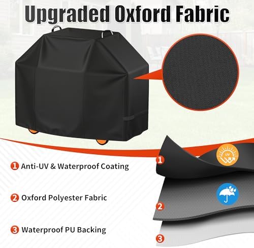 i COVER Grill Cover, 60 inch BBQ Grill Cover for Outdoor Grill, Waterproof BBQ Cover, Fade Resistant Barbecue Gas Grill Covers for Weber, Char-Broil, Nexgrill and More - Image 3