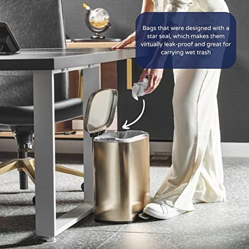 Plasticplace 7-10 Gallon Trash Bags │ 6 Microns │ Clear Garbage Can High Density Liners │ 24" x 24’" (1000 Count) - Image 2