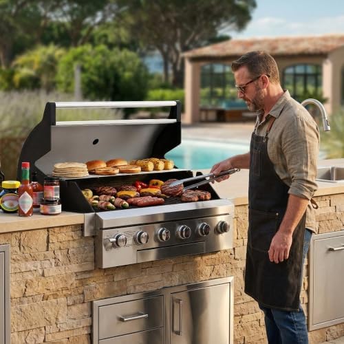 Brand-Man Built-In Gas Grill Head, 40-Inch 6-Burner Outdoor Kitchen Grill - Image 6