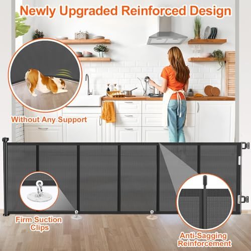 EZIGO 120 Inch Retractable Baby Gates Extra Wide Reinforced Baby Dog Gate - Image 3