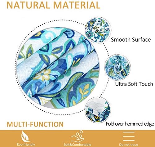 ColorBird Modern Paisley Flower Tablecloth Water Resistant Table Cover with Zipper Umbrella Hole for Patio Garden Tabletop Decor (Square, 60" x 60", Zippered, Paisley) - Image 5