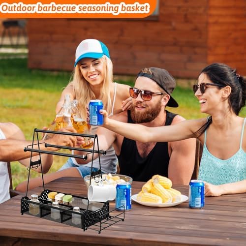 Utility Cart with Rolling and Mobile Kitchen Island - Dining Table | Camping Utensil Basket, Barbecue Tool Trolley, Storage Cart - Image 2