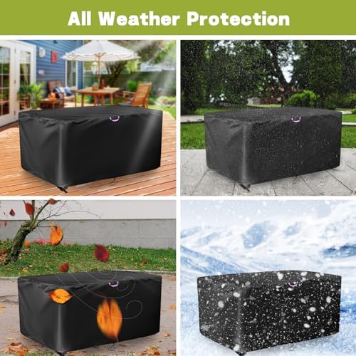 Patio 36 Inch Coffee Table Cover, Outdoor Waterproof Cover for Rectangle Coffee Table, All-Weather Protection with Windproof Buckles & Drawstring- 36x20x18 in - Image 6