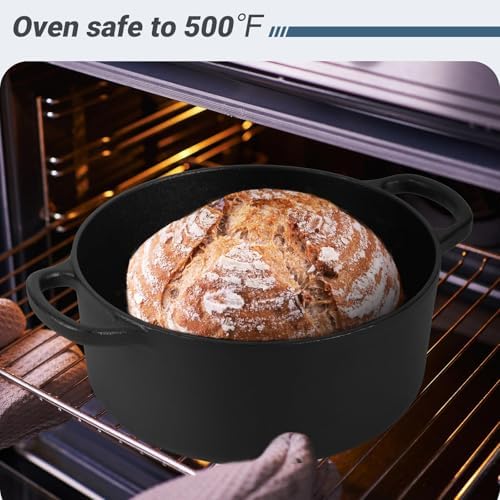 Northriver Casting 6 QT Basics Cast Iron Dutch Oven Pot with Lid and Dual Handles, Oven Safe up to 500°F Large Cooking Pan,Bread Oven - Image 5