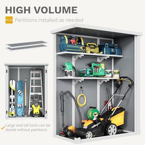 DWVO Outdoor Tall Storage Shed 50 Cuft with 2 Shelves and Floor - Image 2