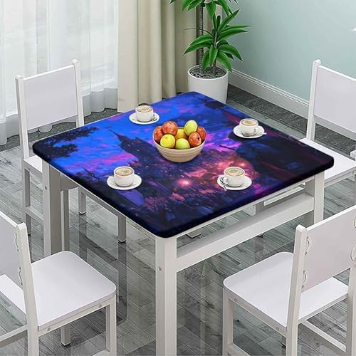 Tablecloth Square, Medieval Fantasy Pattern Printed on Washable Card Table Covers Fitted Square, Suitable for Home Dining Camping BBQ, Fit for 54" x 54" Square Tables - Image 2