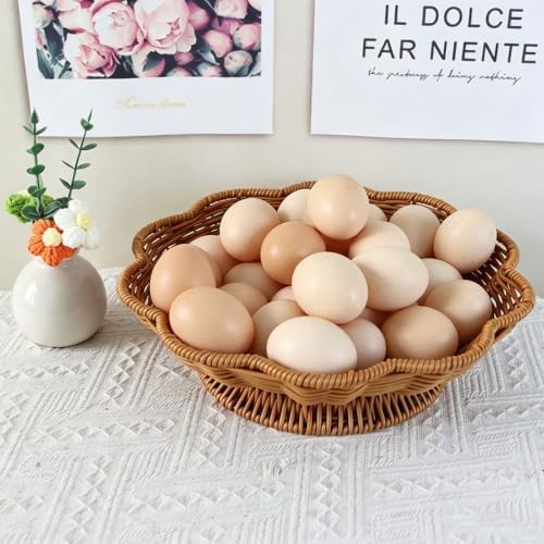 RT&BS Handwoven Fruit Basket for Counter, Wicker Bread Basket, Wicker Egg Baskets, Flower-Shaped Display Baskets for Living Room, Kitchen, Store, Restaurant, Outdoor - Image 5
