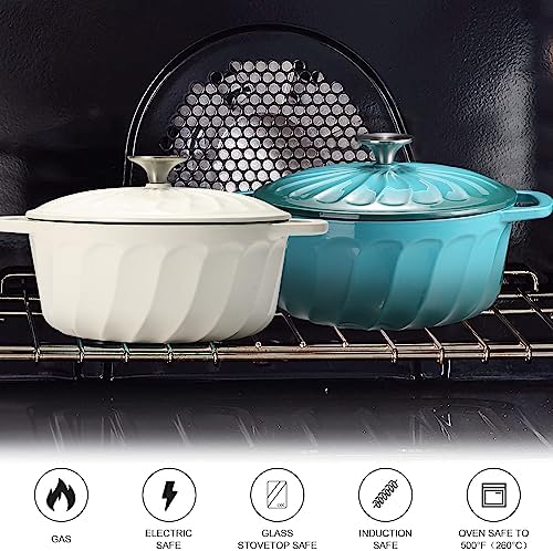 Enameled Cast Iron Dutch Oven Pot with Lid, 3 QT Small Dutch Oven - Image 5