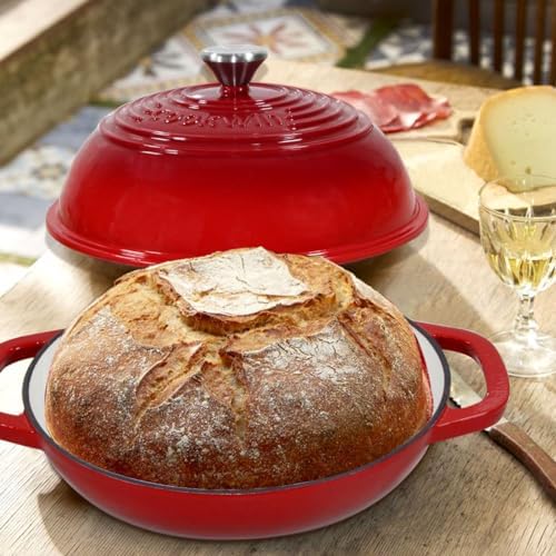 6 QT Enameled Cast Iron Bread Oven with Lid for Sourdough Baking - Image 6
