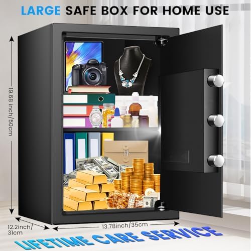[19.7" Tall] Safe Box, 3.5 Cuft Home Safes with Fireproof Waterproof Bag - Image 2