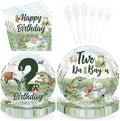 96 Pcs Crocodile 2nd Birthday Party Decoration for Kids, Serves 24 by Greencian
