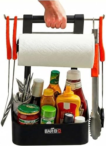Mr. Bar-B-Q Collapsible BBQ Caddy Organizer for Grill, Portable w/Handle by MrBar-B-Q
