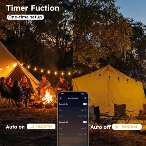 GvvooHome 150FT Outdoor String Light with S11 Plastic Bulbs, Low-Voltage LED Patio Light with App & Remote, Music Sync, 4 Lighting Modes, Dimmable & Waterproof for Backyard, Porch, Garden, Deck, Party - Image 5