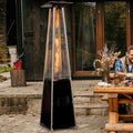 Pyramid Patio Heater,48,000 BTU Outdoor Propane Heater with Glass Tube, Propane Tall Tower Design with Wheels & One-Button Ignition for Backyard, Deck, and Commercial Use by OuterMust