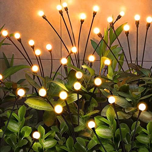 NBQQ Solar Lights Outdoor 10 Pack of 60 LEDs Swaying Firefly Garden Decor by NBQQ