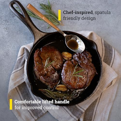 Lodge 8" Cast Iron Skillet - Chef Collection - Perfect Sear - Ergonomic Handles - Superior Heat Retention - Cast Iron Cookware & Skillet (Pack of 2) - Image 3