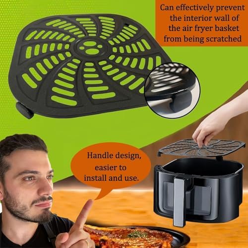 6QT Air Fryer Crisper Tray Plate for Gourmia GAF616 Air Fryers, Premium Double Layer Nonstick Coating Air Fryer Grill Plate Pan Rack Grate Shelf for 6QT Gourmia Air Fryer, Dishwasher Safe - Image 6