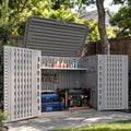 UDPATIO 34 Cu.Ft Outdoor Storage Shed, HDPE Resin Horizontal Cabinet,Grey by UDPATIO