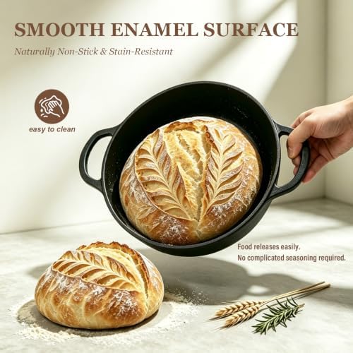 Cast Iron Bread Oven 6QT, Sourdough Bread Baking Pan with Lid - Image 3