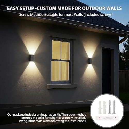 Solar Wall Light Outdoor , 3000/4000/6000K 3 Modes Dusk to Dawn Lighting Wall Sconce IP67 Waterproof Up and Down Solar Lights Outdoor Front Door Light for House, Garage, Porch, Doorway,Fence (1 PACK) - Image 6