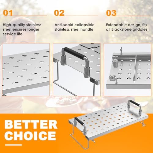 Adjustable Griddle Warming Rack for Flat Top Griddle, Stainless Steel - Image 4