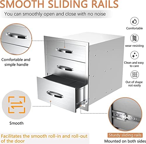 Outdoor Kitchen Drawers 14" W x 21" H x 23" D Stainless Steel - Image 6