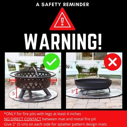 40 Inch Inferno Black Pattern Fire Pit mat. Decorative Heat and Ember Resistant Splatter Pattern Color Design. Fireproof mat for Protecting Wood Deck, Concrete, trex, Vinyl, and Grass. - Image 6