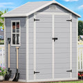 DWVO 6x4 FT Resin Storage Shed with Reinforced Floor, Window & Vents by DWVO