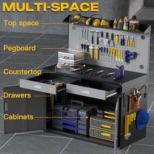 Eltean 48" Workbench,Heavy Duty 2500 LBS Capacity Work Benches for Garage - Image 3