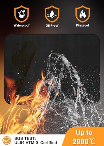 Under Grill Mat for Outdoor Grill, Fire Pit Mat, 48x36 in, Black - Image 3
