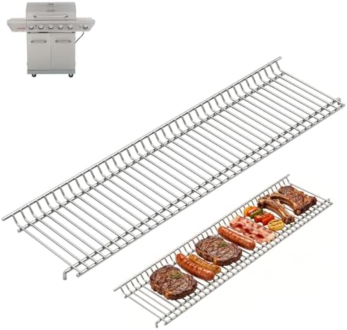 LS'BABQ Replacement Warming Rack for Nexgrill Home Depot 720-0882A 720-0882, Stainless Steel Upper Grill Warming Rack for Nexgrill Evolution 5-Burner Gas Grill Parts, 28.6" x 7.2" by LSBABQ