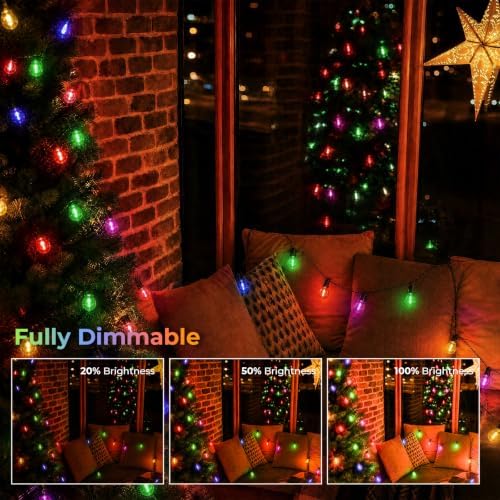 GvvooHome G40 Colored LED Outdoor String Bulbs for Christmas, 36 Pack - Image 3