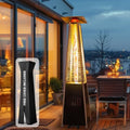 Flame Pyramid Pool Heater, Triple Safety Protection with Patio Cover, Warm Glass Tube Portable Heater with Durable Wheels - Gray by PATIOPIA