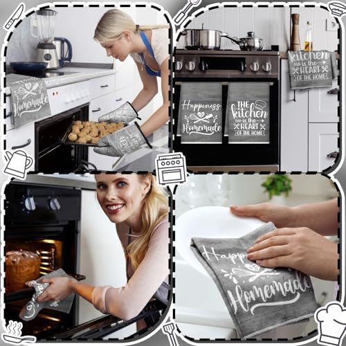 Sratte 6 Pcs Kitchen Decor Accessories Set, Kitchen, Dark Gray Wood - Image 5