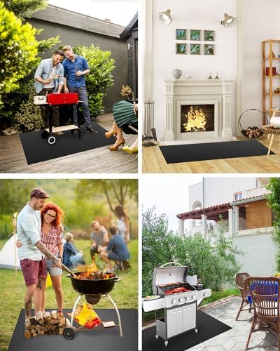 65 x 40 inch Heavy Duty Large Under Grill Mats for Outdoor Grill, Double-Sided Fireproof, Waterproof, Oil Proof Deck and Patio Protector, BBQ Mat Grill Floor Mats Fireplace Fire Pit Mat - Image 7