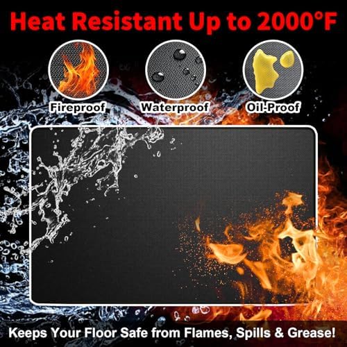 Under Grill Mat for Outdoor Grill Fireproof Deck Protector 60"x40" - Image 5