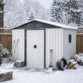 8X4 FT Outdoor Metal Storage Shed with Window and Metal Foundation by Unknown