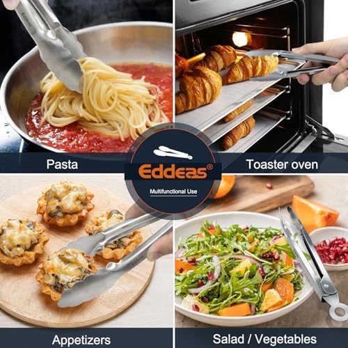 2PCS 7Inch Tongs for Cooking Heavy Duty All Metal Kitchen Tongs - Image 6