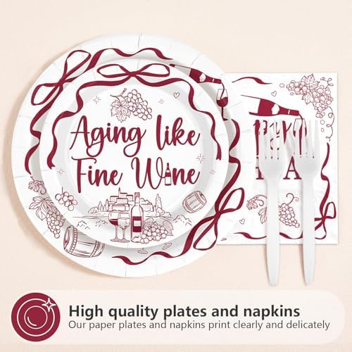 96Pcs Aging Like Fine Wine 40th Birthday Party Decorations Serves 24 - Image 3