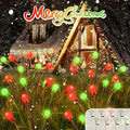 OZS 6Pack Total 48LED Solar Garden Lights Christmas Fairy Outdoor - Solar Firefly Lights Fairy Outdoor, Sway by Wind, Waterproof for Pathway Patio Yard Christmas Decorations(Red&Green) by OZS