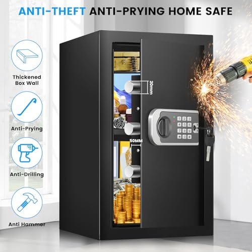 [19.7" Tall] Safe Box, 3.5 Cuft Home Safes with Fireproof Waterproof Bag - Image 3