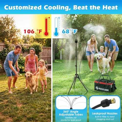 Roylvan Portable Misters for Outside Patio, Battery-Powered with 4 Nozzles - Image 5