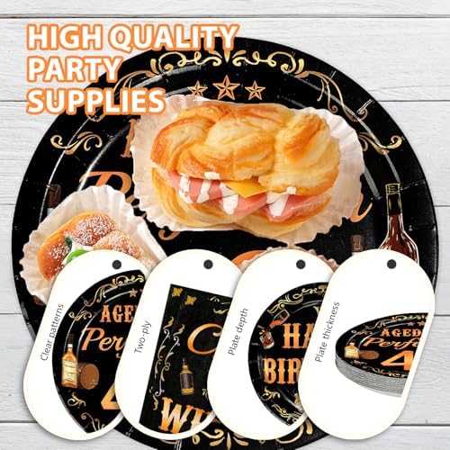 96 Pcs Whiskey 40th Birthday Party Supplies, Serves 24 - Image 6