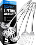Zulay Kitchen Stainless Steel 5 Piece Cooking Utensil Set by ZulayKitchen