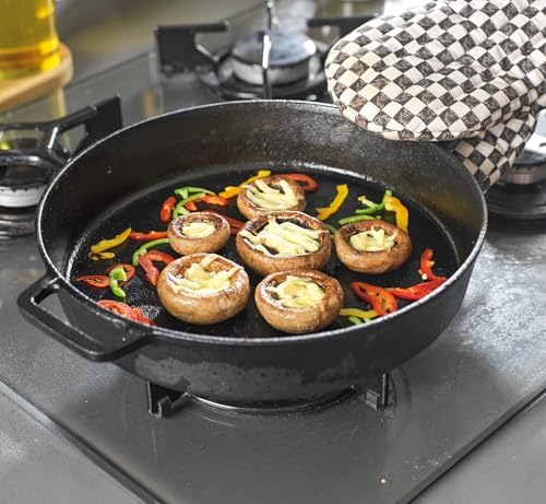 ESTAS 10.25 Inch Cast Iron Skillet with Dual Assist Handles – Pre-Seasoned Frying Pan for Oven, Stovetop, Grill & Campfire – Superior Heat Retention - Includes 5.5 Inch Cast Iron Mini Skillet - Image 6