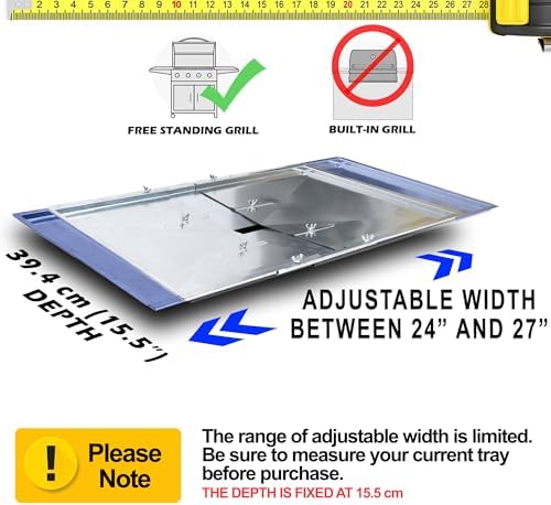 Replacement Grease Tray for Gas Grills, Fits 3/4/5 Burner Grills from Dyna Glo, Expert Grill, Backyard Grill, BHG, Uniflame, Kenmore, Charbroil, Nexgrill Grease Tray Replacement Drip Pan, (24-27 inch) - Image 2