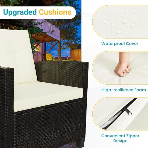 FansaFurn 4 Piece All Weather Wicker Patio Furniture Set for Porch Patio - Image 6