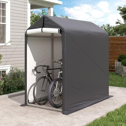 Outdoor Storage Shed 6 x 3Ft Heavy Duty Portable Storage Shelter with Roll-up Zipper Door for Bike, Mower, Garden Storage by Raysfung
