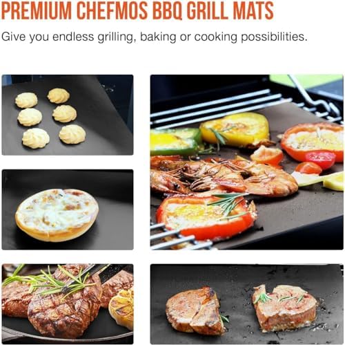 Grill Mats - Nonstick Teflon BBQ Mats, Reusable & Easy to Clean (Set of 6), 15.8 x 13-Inch, Black - Image 6
